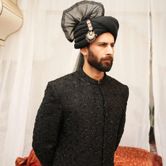 Rayyan Black Sherwani