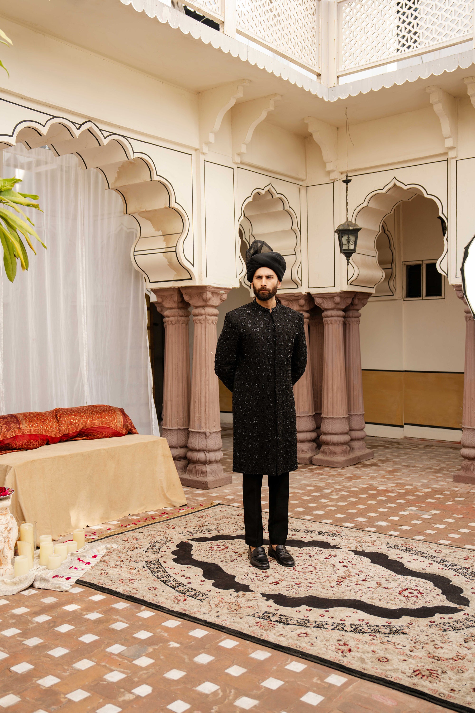 Rayyan Black Sherwani
